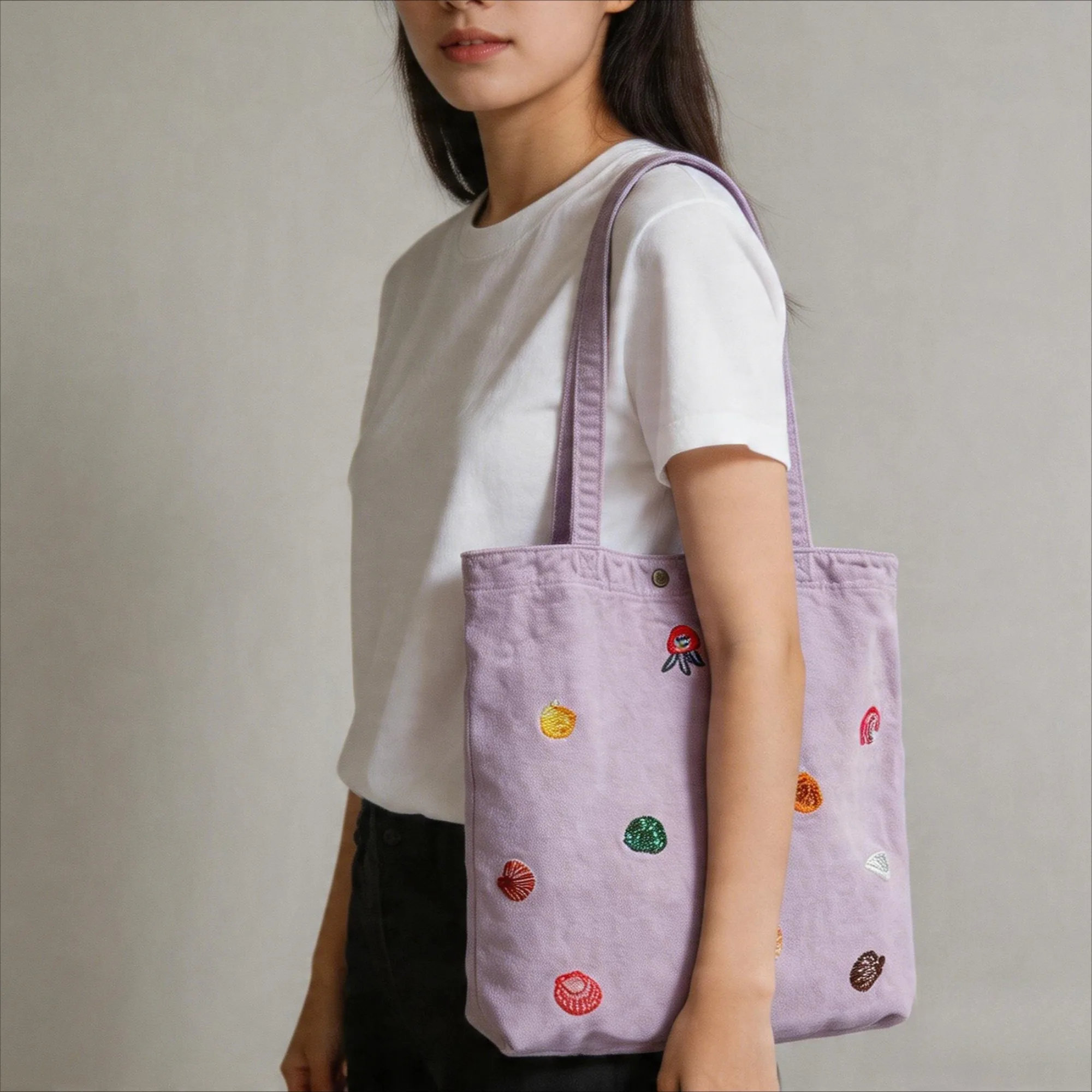 Ladies' Casual Canvas Handbag with Embroidery, Large Capacity Shoulder Bag, suitable for Daily Shopping and School Use
Ladies' Casual Canvas Handbag with Embroidery, Large Capacity Shoulder Bag, suitable for Daily Shopping and School Use