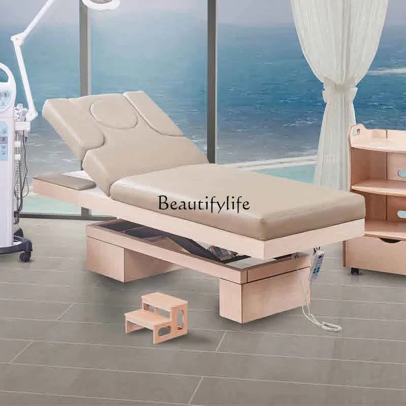 High-end electric beauty bed multi-functional SPA massage solid wood health treatment bed
High-end electric beauty bed multi-functional SPA massage solid wood health treatment bed