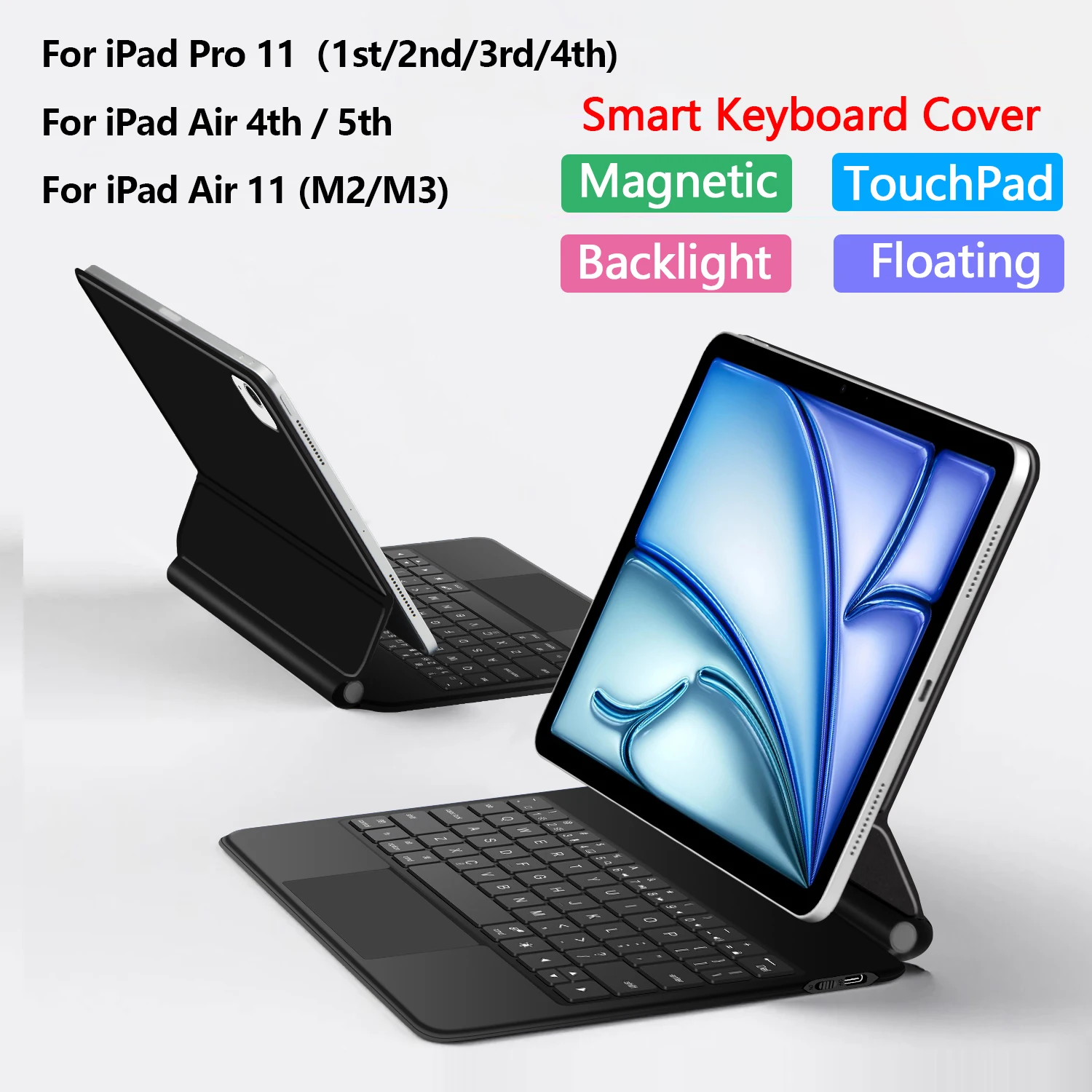 Умный чехол-клавиатура для iPad Air 11 дюймов M2 M3, чехол для iPad Pro 11 1-го, 2-го, 3-го, 4-го поколений 2018-2022, Air 4 5, с подсветкой, Magic Keyboard
Умный чехол-клавиатура для iPad Air 11 дюймов M2 M3, чехол для iPad Pro 11 1-го, 2-го, 3-го, 4-го поколений 2018-2022, Air 4 5, с подсветкой, Magic Keyboard