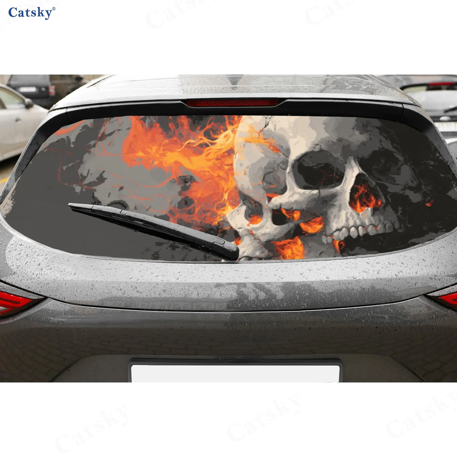 Flaming Skull Aesthetic Exploration PVC Perforated Car Vinyl Wraps, Durable Car Rear Windshield Sticker, Waterproof Car Rear Win
Flaming Skull Aesthetic Exploration PVC Perforated Car Vinyl Wraps, Durable Car Rear Windshield Sticker, Waterproof Car Rear Win