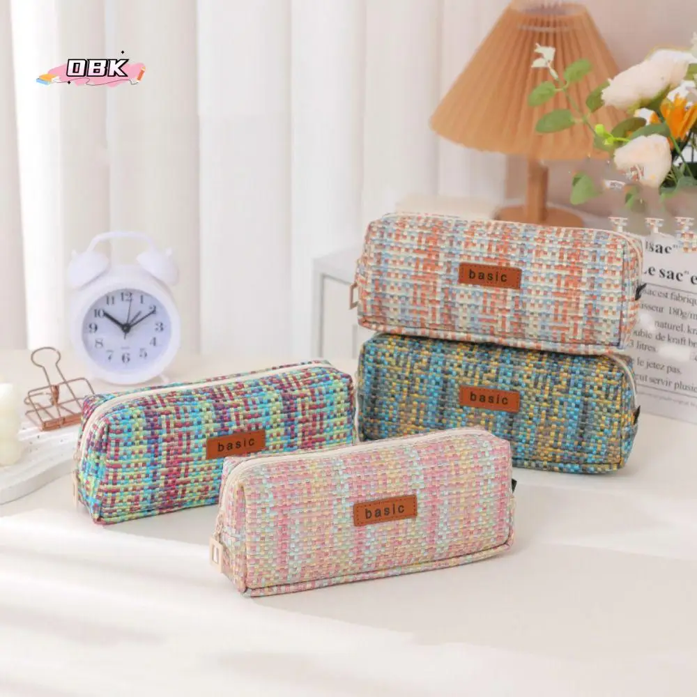 Kawaii Woven Pencil Case INS Simplicity Large Capacity Cosmetic Storage Bag Little Fragrance Canvas Plaid Pen Bag
Kawaii Woven Pencil Case INS Simplicity Large Capacity Cosmetic Storage Bag Little Fragrance Canvas Plaid Pen Bag