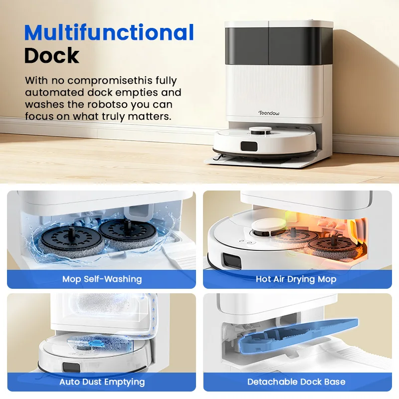 Aspirateur Robot Automatic Robot Vacuum Cleaner And Mop Self Clean with Hot Air Drying
Aspirateur Robot Automatic Robot Vacuum Cleaner And Mop Self Clean with Hot Air Drying