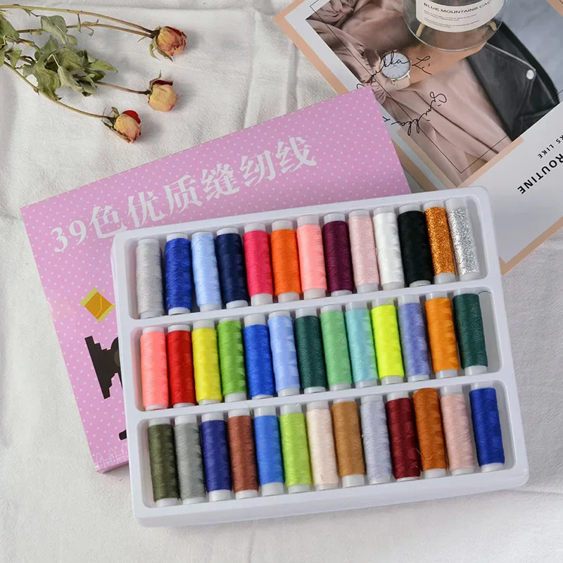 24/30/39 Colors 100% Polyester Spool Sewing Thread Roll Machine Hand Embroidery 120/200Yard Each Spool For Home Sewing Kit
24/30/39 Colors 100% Polyester Spool Sewing Thread Roll Machine Hand Embroidery 120/200Yard Each Spool For Home Sewing Kit