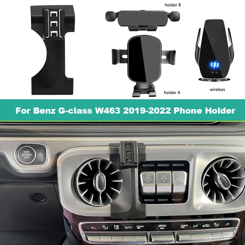 Gravity Car Mobile Phone Holder For Mercedes-Benz G-class G500 G63 W463 2019-2022 Air Vent Fixed Wireless Charging Phone Holder
Gravity Car Mobile Phone Holder For Mercedes-Benz G-class G500 G63 W463 2019-2022 Air Vent Fixed Wireless Charging Phone Holder