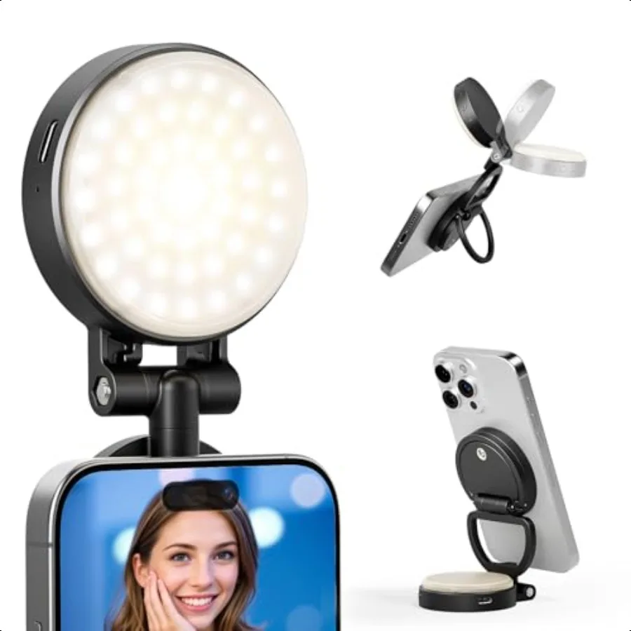 RALENO Magnetic Selfie Light for MagSafe iPhone Phone Light with Magnetic Mount Convertible Stand for Selfies TikTok Vlog Zoom
RALENO Magnetic Selfie Light for MagSafe iPhone Phone Light with Magnetic Mount Convertible Stand for Selfies TikTok Vlog Zoom