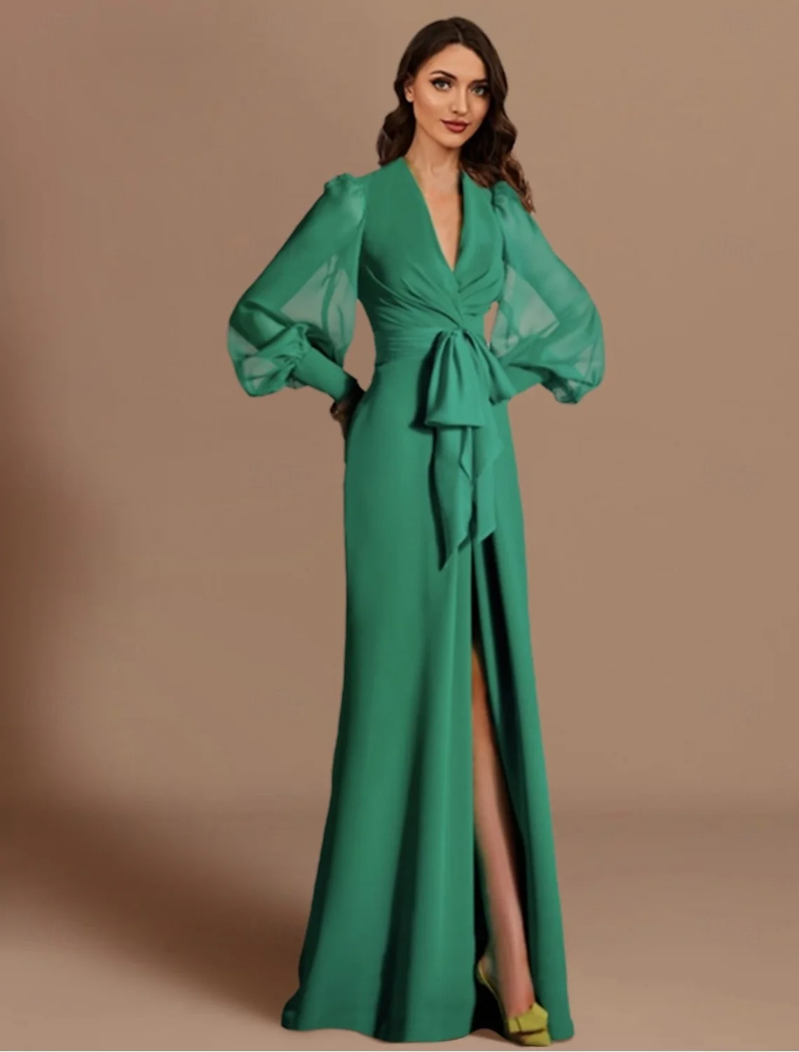 Luxury Elegant Mermaid Evening Dress V Neck Long Sleeve Chiffon Sash Ribbon Sweep Train Wedding Guest Dress 2025 Free Customized
Luxury Elegant Mermaid Evening Dress V Neck Long Sleeve Chiffon Sash Ribbon Sweep Train Wedding Guest Dress 2025 Free Customized