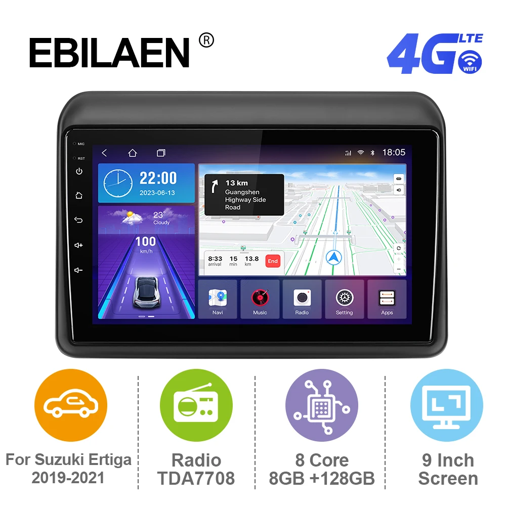 Автомагнитола EBILAEN на Android 12 для Suzuki Ertiga 2019-2021, мультимедийный плеер с GPS, RDS-навигацией, Авторадио для Carplay, 4G DSP
Автомагнитола EBILAEN на Android 12 для Suzuki Ertiga 2019-2021, мультимедийный плеер с GPS, RDS-навигацией, Авторадио для Carplay, 4G DSP