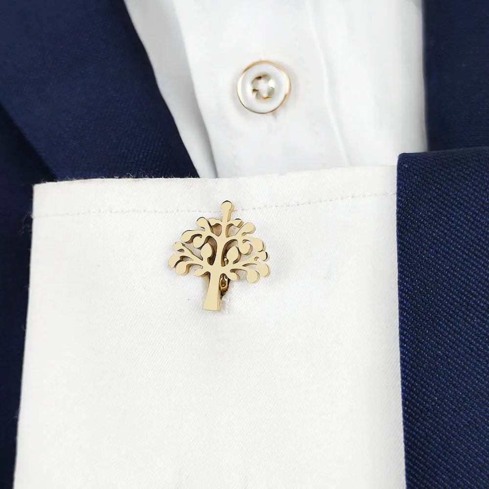 New - 18K gold-plated stainless steel cufflinks: tree design, fashionable lapel pin, gift for friends
New - 18K gold-plated stainless steel cufflinks: tree design, fashionable lapel pin, gift for friends