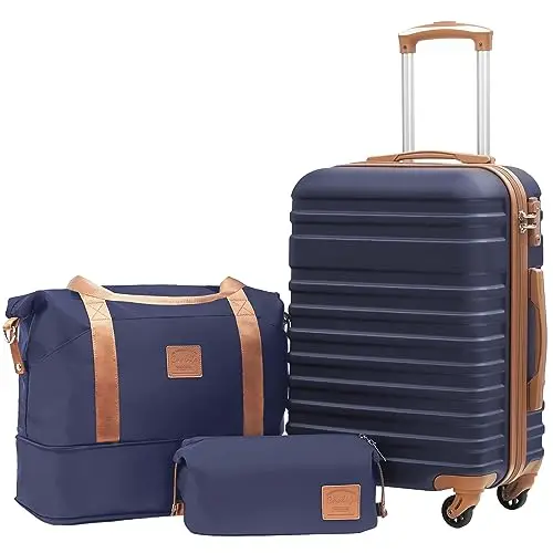 Coolife Suitcase Set 3 Piece Luggage Set Carry On Hardside Luggage with TSA Lock Spinner Wheels (Navy, 3 piece set (DB/TB/20))
Coolife Suitcase Set 3 Piece Luggage Set Carry On Hardside Luggage with TSA Lock Spinner Wheels (Navy, 3 piece set (DB/TB/20))