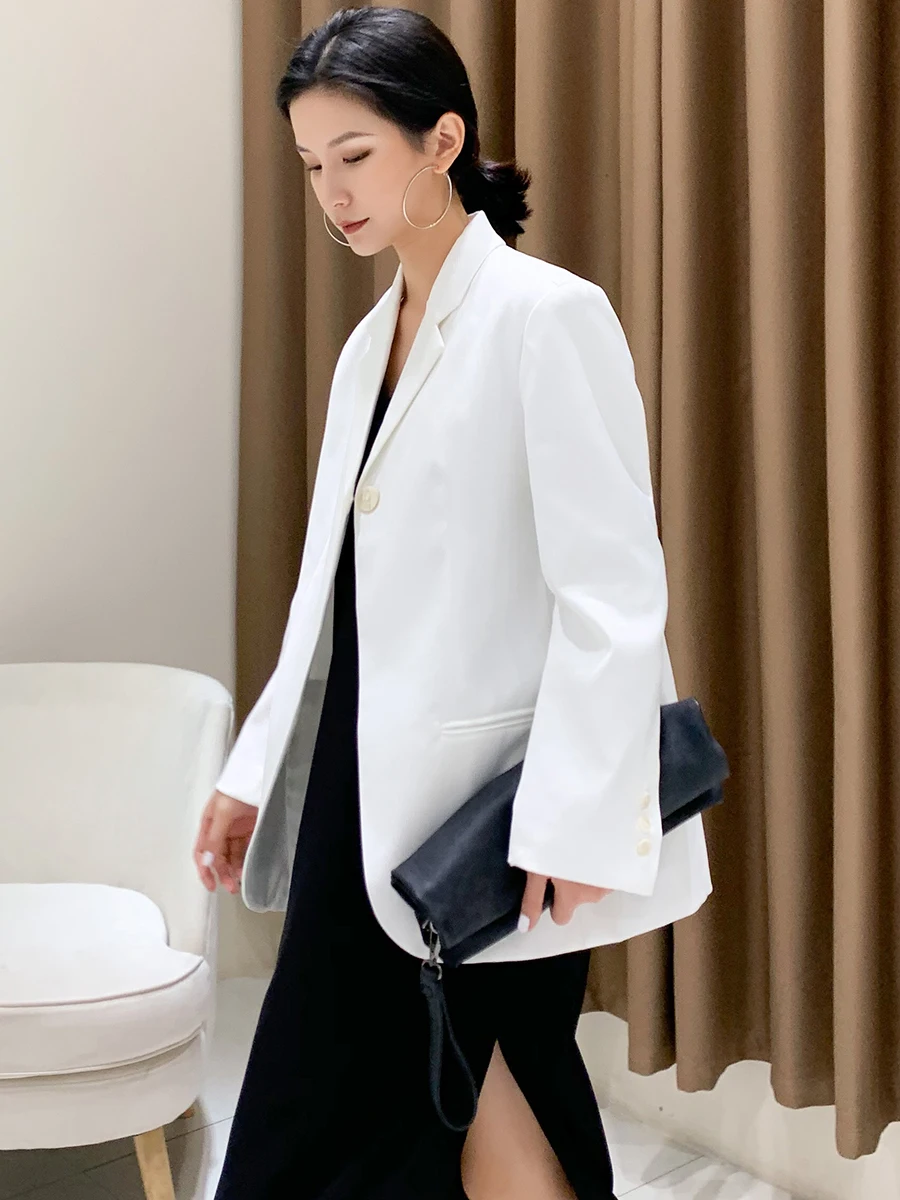 White Briti Sle Single Button Suit Jaet Women's Loose Fit Autumn Simple Design One Button Small Western Clothes
White Briti Sle Single Button Suit Jaet Women's Loose Fit Autumn Simple Design One Button Small Western Clothes