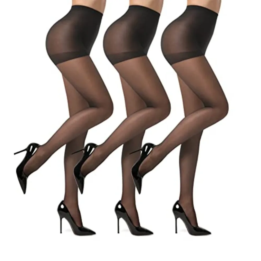 EVERSWE 3 Pairs Women's Sheer Pantyhose 20D, High Waist Control Top Pantyhose Hosiery
EVERSWE 3 Pairs Women's Sheer Pantyhose 20D, High Waist Control Top Pantyhose Hosiery