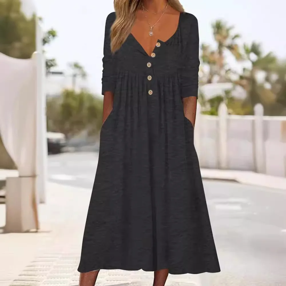 New Spring and Autumn Women's Long Dress Fashion Simple Long Sleeves High Waist Slim and Loose Casual Solid Color Skirt
New Spring and Autumn Women's Long Dress Fashion Simple Long Sleeves High Waist Slim and Loose Casual Solid Color Skirt