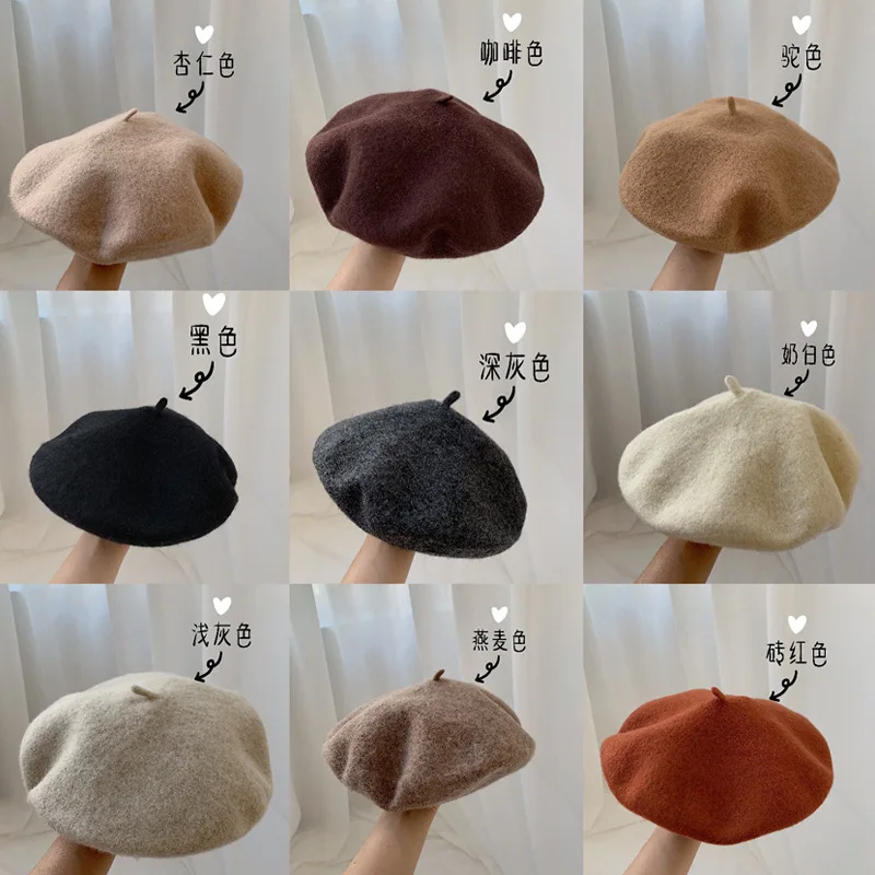 New Solid Color Autumn/winter Wool Beret Casual Style Korean Japanese Painter Beret Multi-color Millinery Adult Hat
New Solid Color Autumn/winter Wool Beret Casual Style Korean Japanese Painter Beret Multi-color Millinery Adult Hat