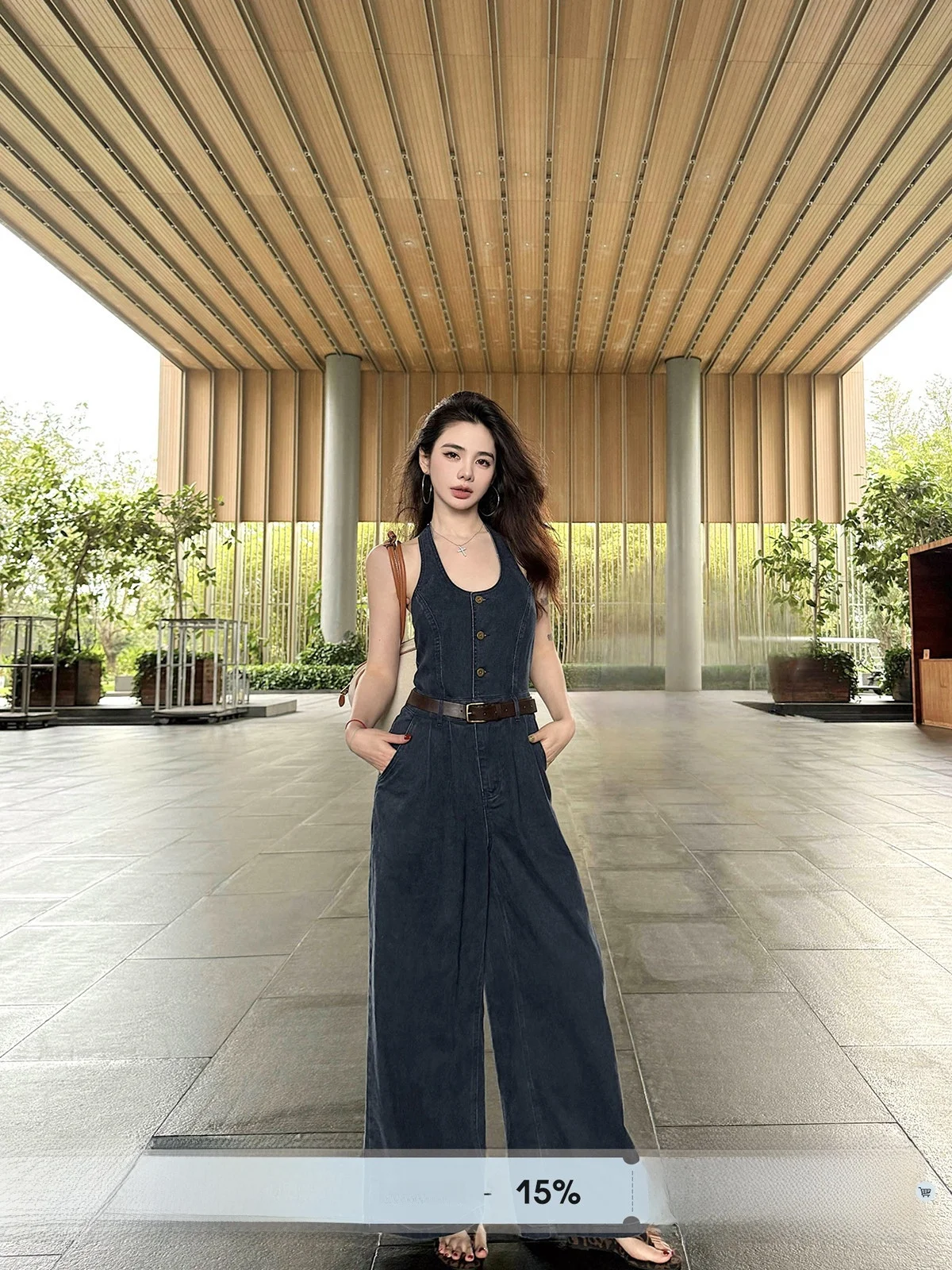 Chic Backless Denim Jumpsuit for Women Summer New Style Slimming Versatile Cotton Commute mid Waist Long Straight Leg Pants
Chic Backless Denim Jumpsuit for Women Summer New Style Slimming Versatile Cotton Commute mid Waist Long Straight Leg Pants