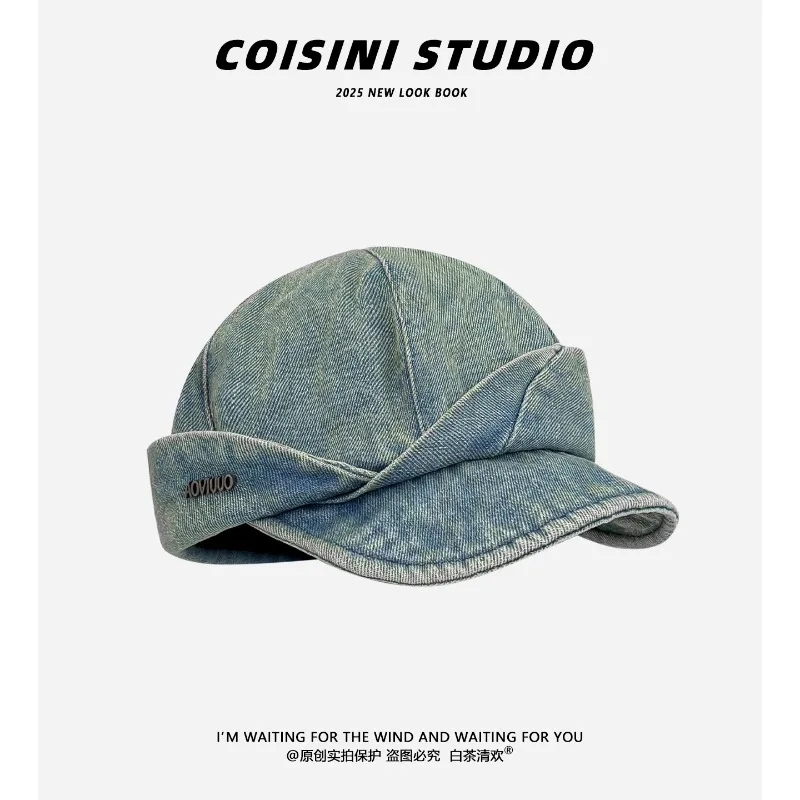 Japanese Niche Irregular Design Denim Berets Women‘s Spring and Autumn Personality Street Sunshade Soft Brim Dome Painter Hat
Japanese Niche Irregular Design Denim Berets Women‘s Spring and Autumn Personality Street Sunshade Soft Brim Dome Painter Hat