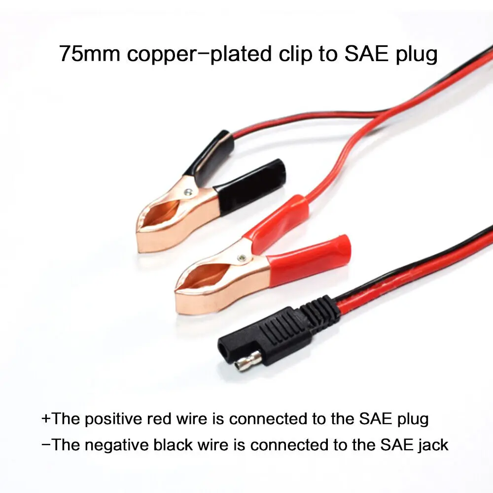 14AWG Alligator Clip to SAE Line 36CM 2-Pin SAE Quick Disconnect Plug to Battery Alligator Clips Cable Harness
14AWG Alligator Clip to SAE Line 36CM 2-Pin SAE Quick Disconnect Plug to Battery Alligator Clips Cable Harness