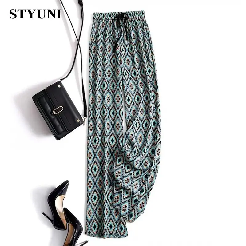 Geometric Diamond Plaid Vintage Elastic High Waist Wide-Leg Lace Up Women's Pants Korean Fashion Full-Length Pants For Women
Geometric Diamond Plaid Vintage Elastic High Waist Wide-Leg Lace Up Women's Pants Korean Fashion Full-Length Pants For Women