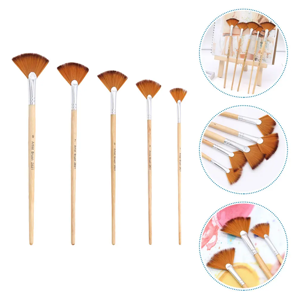 5pcs Painting Brush Set Fan Brushes for Watercolor Travel Professional Ergonomic Wear Resistant Portable Daily Supplies
5pcs Painting Brush Set Fan Brushes for Watercolor Travel Professional Ergonomic Wear Resistant Portable Daily Supplies