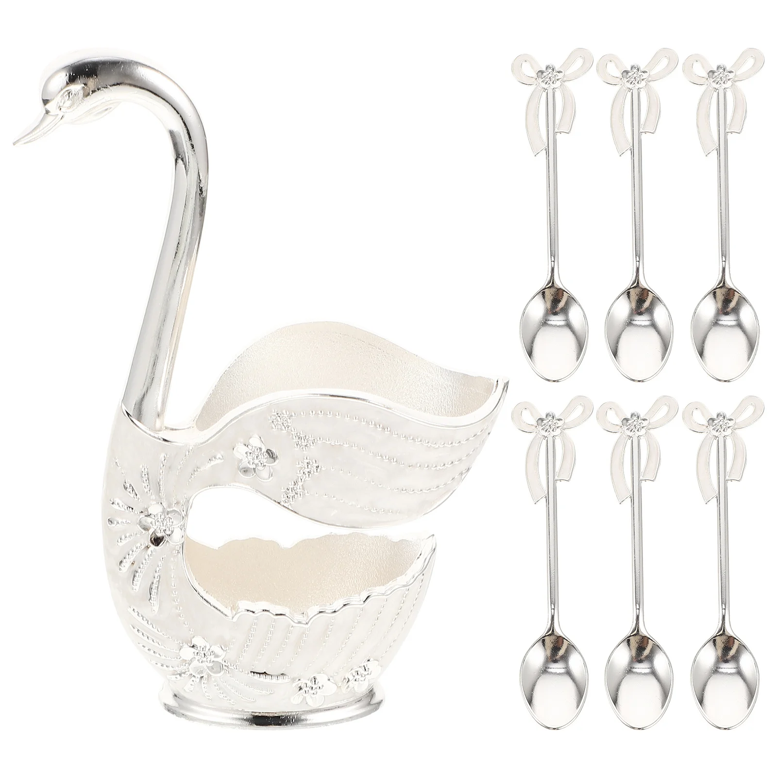 1Set Sweet Dessert Spoon Set Metal Swan Spoon Holder Smooth Surface Easy Clean Creative Kitchen Utensil Storage Rack for Coffee
1Set Sweet Dessert Spoon Set Metal Swan Spoon Holder Smooth Surface Easy Clean Creative Kitchen Utensil Storage Rack for Coffee