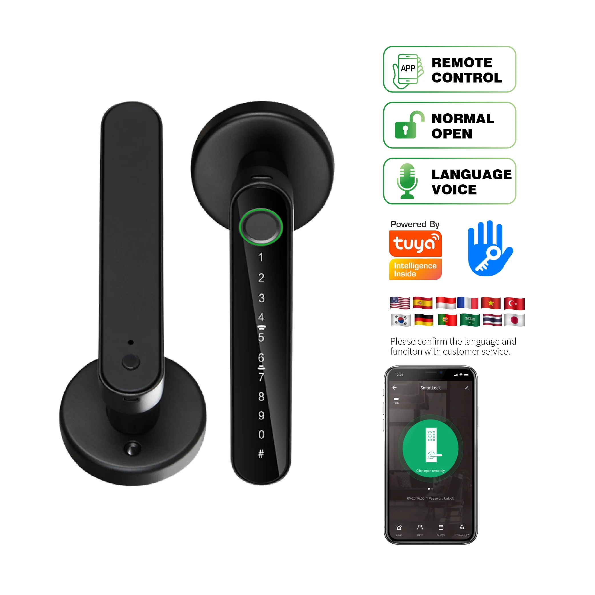Tuya TTLock Smart Handle Lock Home Security Fingerprint Electric Handle Intelligent Lever Lock
Tuya TTLock Smart Handle Lock Home Security Fingerprint Electric Handle Intelligent Lever Lock