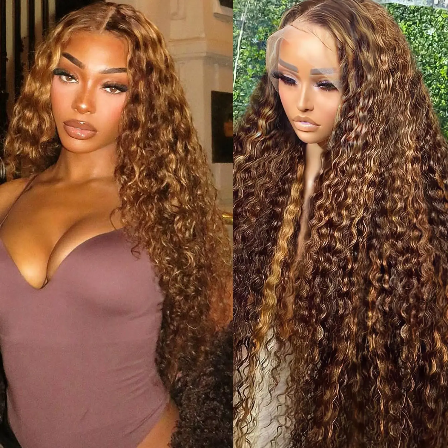 13x4 frontal lace wig 250 density P4/27 natural two tone ombre deep wave lasting curl 34 inch trendy atmosphere hairstyle
13x4 frontal lace wig 250 density P4/27 natural two tone ombre deep wave lasting curl 34 inch trendy atmosphere hairstyle