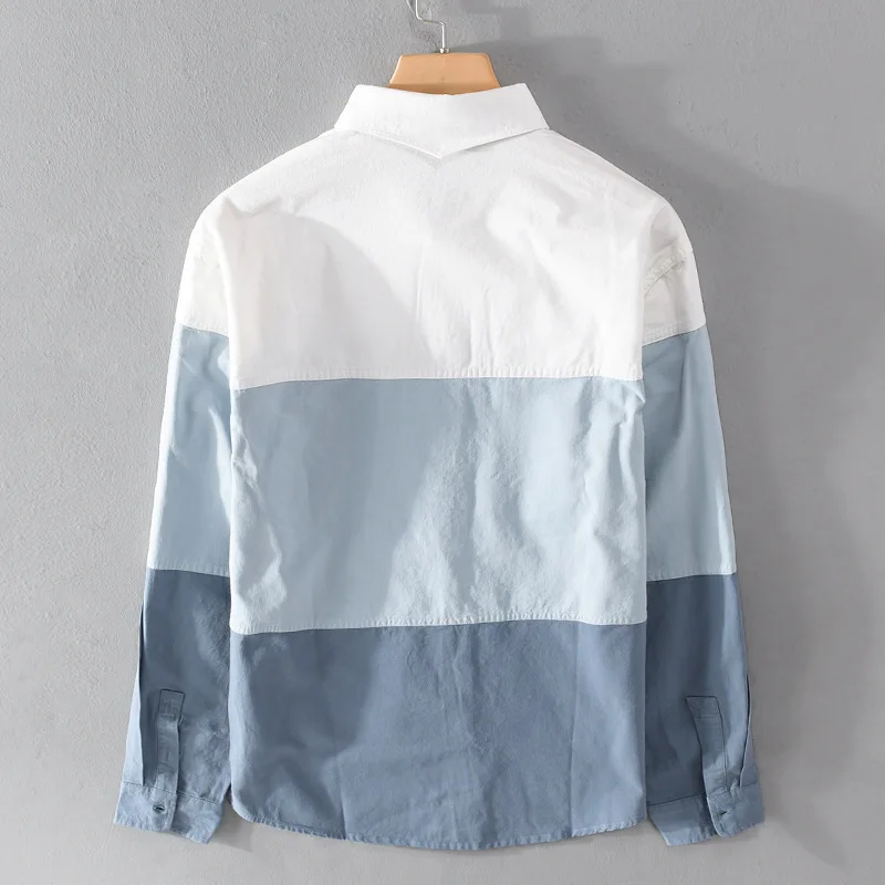Contrast Color Patchworked Shirt Men Clothing Cotton Long Sleeve Spring Autumn Retro Cargo Casual Wear Pockets Fashion Loose
Contrast Color Patchworked Shirt Men Clothing Cotton Long Sleeve Spring Autumn Retro Cargo Casual Wear Pockets Fashion Loose