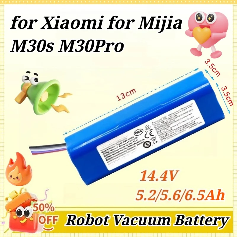 Литиевая аккумуляторная батарея 14.4V 5.2/5.6/6.5Ah для робота-пылесоса Xiaomi Mijia M30s M30Pro: удобная, долговечная, простая и безопасная
Литиевая аккумуляторная батарея 14.4V 5.2/5.6/6.5Ah для робота-пылесоса Xiaomi Mijia M30s M30Pro: удобная, долговечная, простая и безопасная