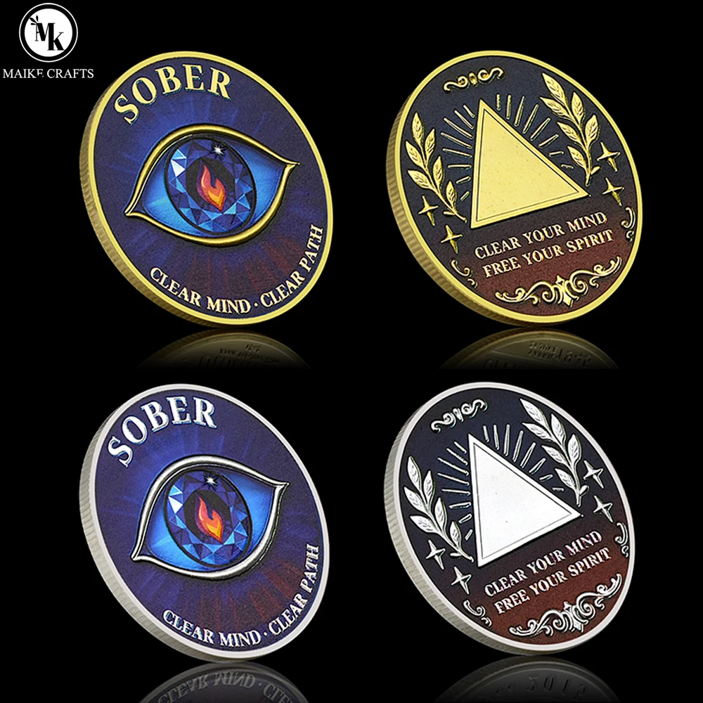 Sobriety Sober Eye Coin Commemorative Challenge Coin Collectible Gift Zinc Alloy Spiritual Awakening Token 
Sobriety Sober Eye Coin Commemorative Challenge Coin Collectible Gift Zinc Alloy Spiritual Awakening Token