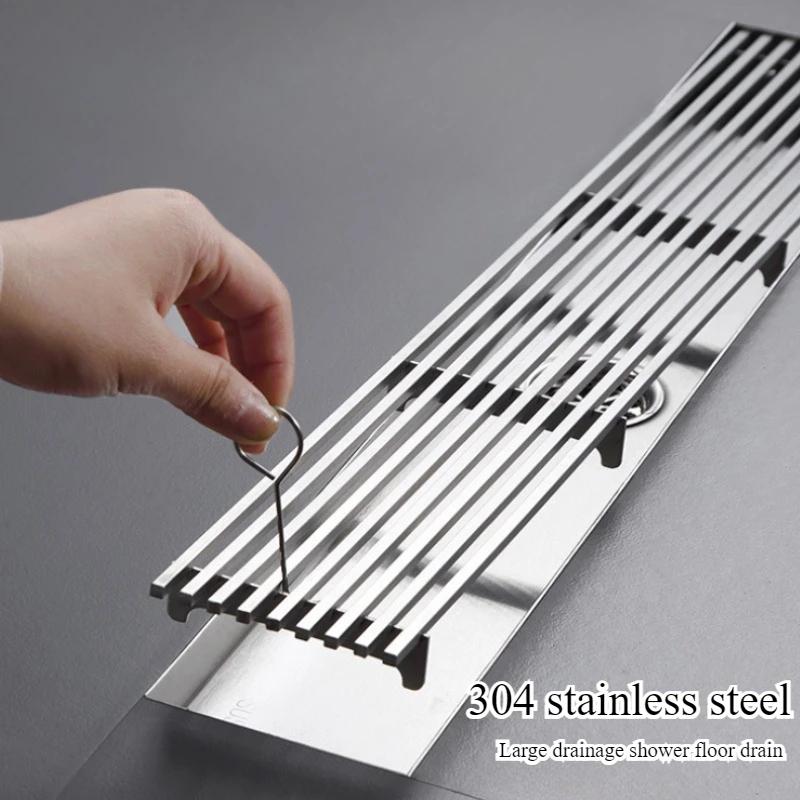 304 stainless steel rust proof floor drain, bathroom odor proof, large drainage capacity, shower floor drain, long strip type
304 stainless steel rust proof floor drain, bathroom odor proof, large drainage capacity, shower floor drain, long strip type