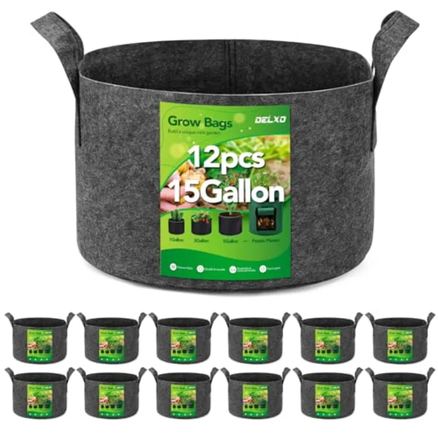 12-Pack 1 Thickened Nonwoven Plant Grow Bags Heavy Duty Aeration Fabric Pots Ideal for Container Gardening Planting Bags Grey
12-Pack 1 Thickened Nonwoven Plant Grow Bags Heavy Duty Aeration Fabric Pots Ideal for Container Gardening Planting Bags Grey