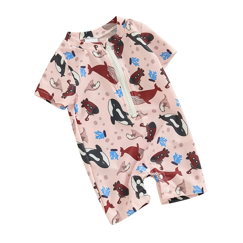 Little Boys Short Sleeve Swimsuit Round Neck Whale Print Zip UP Rash Guard Swimwear Sun Protection Infant Toddler Bathing Suit
Little Boys Short Sleeve Swimsuit Round Neck Whale Print Zip UP Rash Guard Swimwear Sun Protection Infant Toddler Bathing Suit