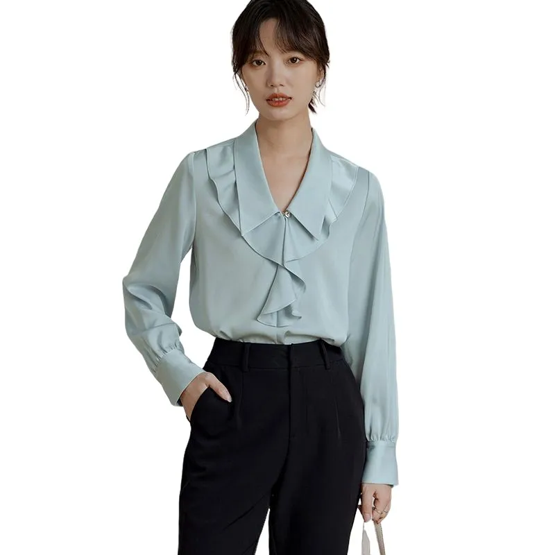 3XL 2023 New Women Summer Loose Ruffle Blouses Lady Fashion Casual Long Sleeve Turn-down Collar Solid Color Clothing Tops WY0930
3XL 2023 New Women Summer Loose Ruffle Blouses Lady Fashion Casual Long Sleeve Turn-down Collar Solid Color Clothing Tops WY0930