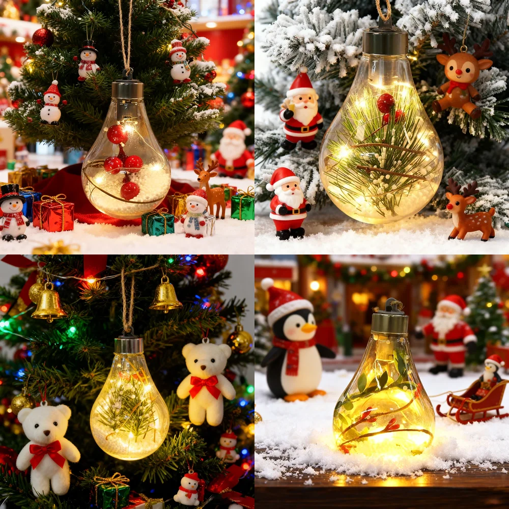 1 шт. светодиодный рождественский шар, на батарейках, прозрачный подвесной орнамент, шары, имитация лампочки, подвеска в виде рождественской елки
1 шт. светодиодный рождественский шар, на батарейках, прозрачный подвесной орнамент, шары, имитация лампочки, подвеска в виде рождественской елки