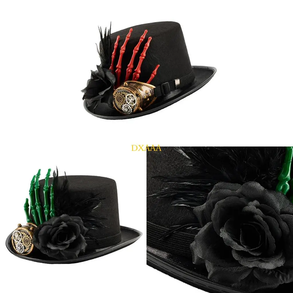 DXAA Gothic Tall Hat Skeleton Hand Flower Decoration Gothic Hat Halloween Headpiece
DXAA Gothic Tall Hat Skeleton Hand Flower Decoration Gothic Hat Halloween Headpiece