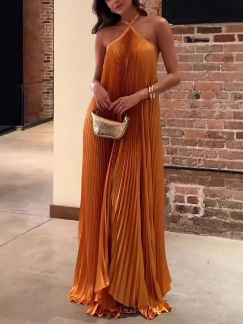 Fashion Irregular Pleated Halter Dress Summer Clothes Women 2026 Sleeveless Backless Maxi Long Dresses Vacation Beach Sexy Dress
Fashion Irregular Pleated Halter Dress Summer Clothes Women 2026 Sleeveless Backless Maxi Long Dresses Vacation Beach Sexy Dress