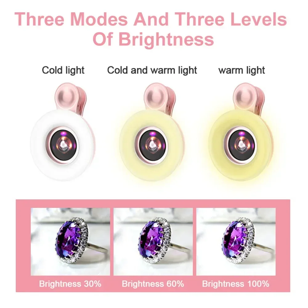 Mobile Phone Fill Light 15X Macro Lens Portable Selfie LED Ring Flash Light Phone Selfie Lamp Universal Ring Clip Light
Mobile Phone Fill Light 15X Macro Lens Portable Selfie LED Ring Flash Light Phone Selfie Lamp Universal Ring Clip Light