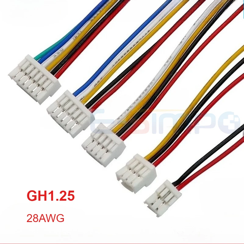 10pcs GH1.25 2/3/4/5/6-16 Pin Single/Double Side JST GH Series 1.25mm Male Plug Connector with Wire 10/15/20/30/100cm 1007 28AWG
10pcs GH1.25 2/3/4/5/6-16 Pin Single/Double Side JST GH Series 1.25mm Male Plug Connector with Wire 10/15/20/30/100cm 1007 28AWG
