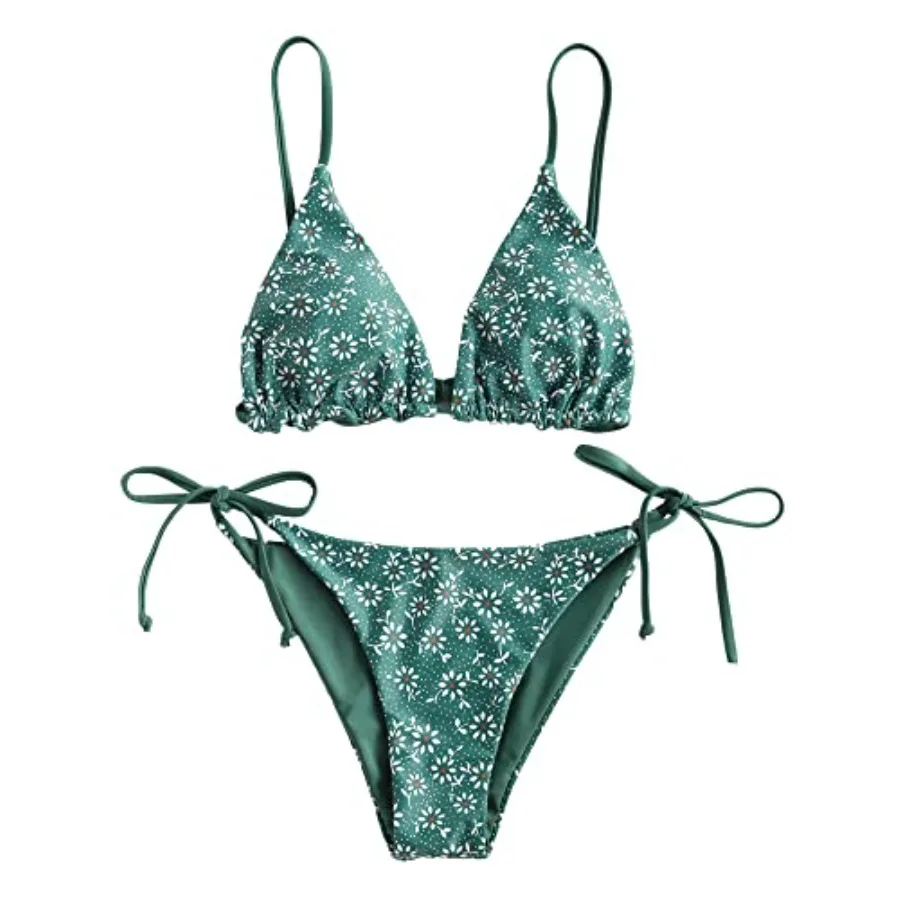 ZAFUL Women's Triangle Bikini Floral String Bikini Set Two Pcs Swimsuit Bathing Suits
ZAFUL Women's Triangle Bikini Floral String Bikini Set Two Pcs Swimsuit Bathing Suits