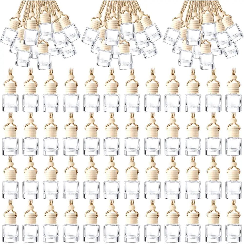 200 Pack Clear Glass Hanging Car Diffuser Bottles with Optional Wooden Plugs for Aromatherapy Fragrances
200 Pack Clear Glass Hanging Car Diffuser Bottles with Optional Wooden Plugs for Aromatherapy Fragrances