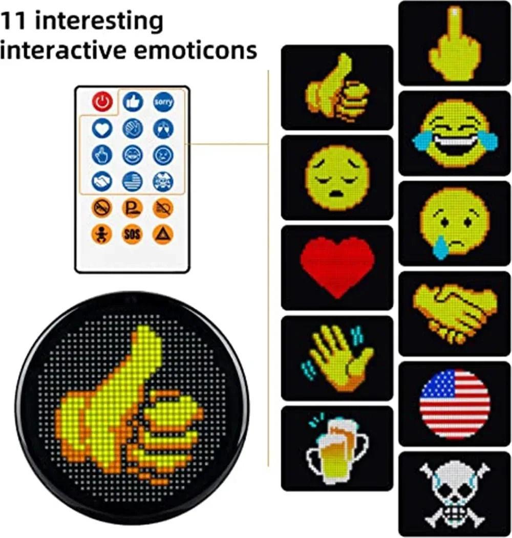 Car LED Display Pixel Art Display Advertise Moving Scrolling Full Color 32X32LED Car Sign Expression Screen Panel APP Control
Car LED Display Pixel Art Display Advertise Moving Scrolling Full Color 32X32LED Car Sign Expression Screen Panel APP Control