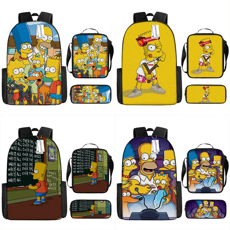 3 шт., рюкзак «Симпсоны Гомер», аниме, школьный рюкзак с 3D принтом, водонепроницаемый рюкзак с героями мультфильмов, повседневная сумка для обеда, кавайный пенал, подарок
3 шт., рюкзак «Симпсоны Гомер», аниме, школьный рюкзак с 3D принтом, водонепроницаемый рюкзак с героями мультфильмов, повседневная сумка для обеда, кавайный пенал, подарок