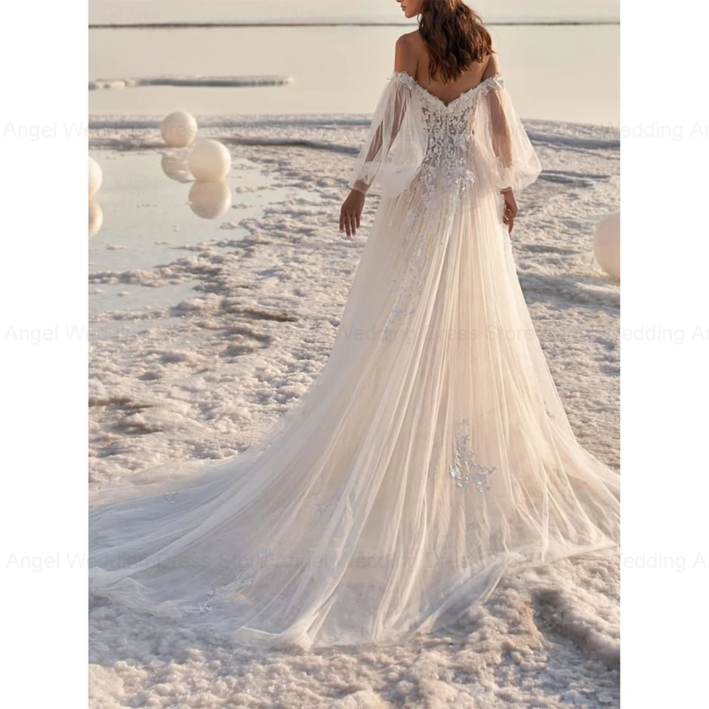 ANGEL Customized Beach Wedding Dress 2025 Off Shoulder Princess Tulle Lace Puff Sleeves Long Civil Bride Gowns Vestido de Novia
ANGEL Customized Beach Wedding Dress 2025 Off Shoulder Princess Tulle Lace Puff Sleeves Long Civil Bride Gowns Vestido de Novia