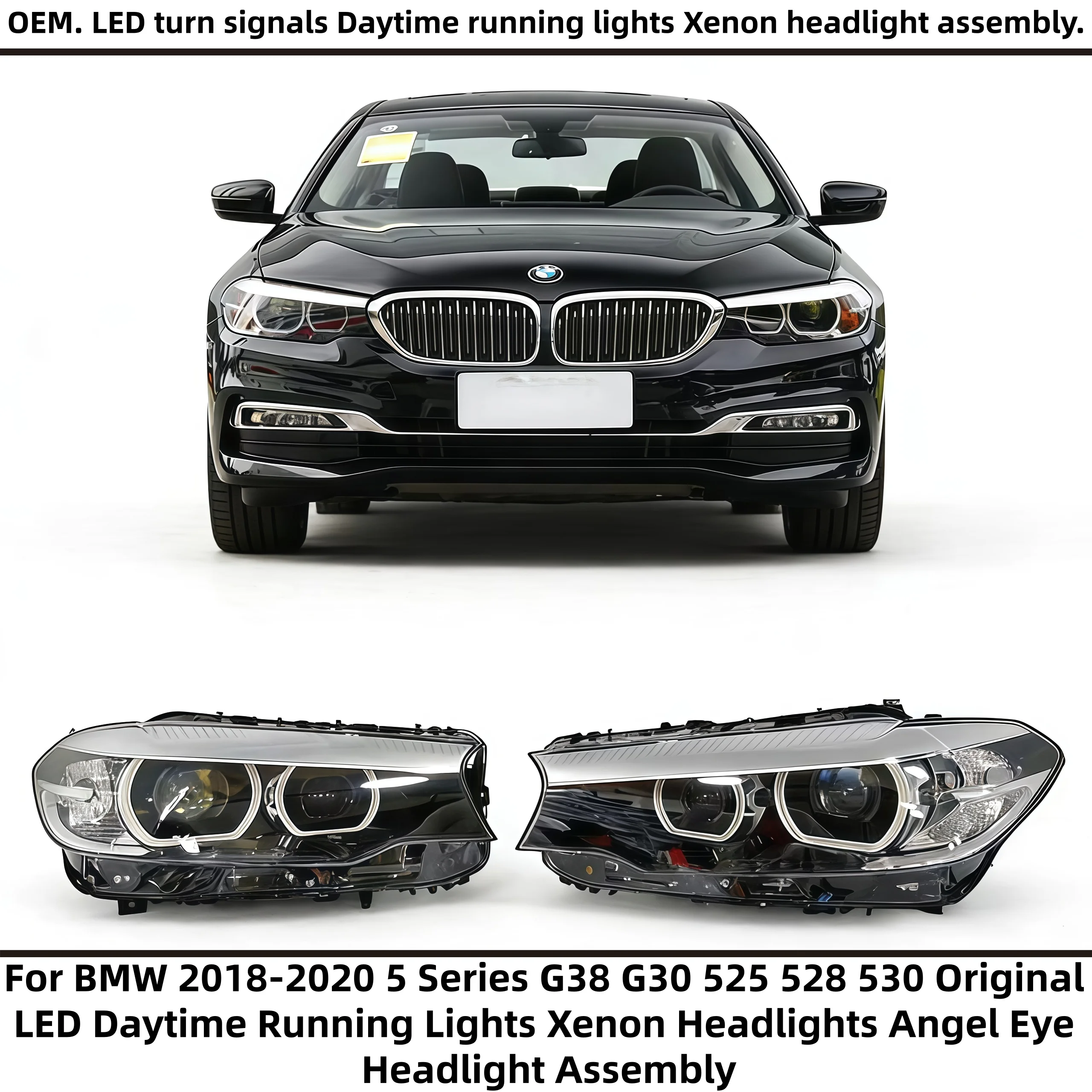 For BMW 2018-2020 5 Series G38 G30 525 528 530 Original LED Daytime Running Lights Xenon Headlights Angel Eye Headlight Assembly
For BMW 2018-2020 5 Series G38 G30 525 528 530 Original LED Daytime Running Lights Xenon Headlights Angel Eye Headlight Assembly