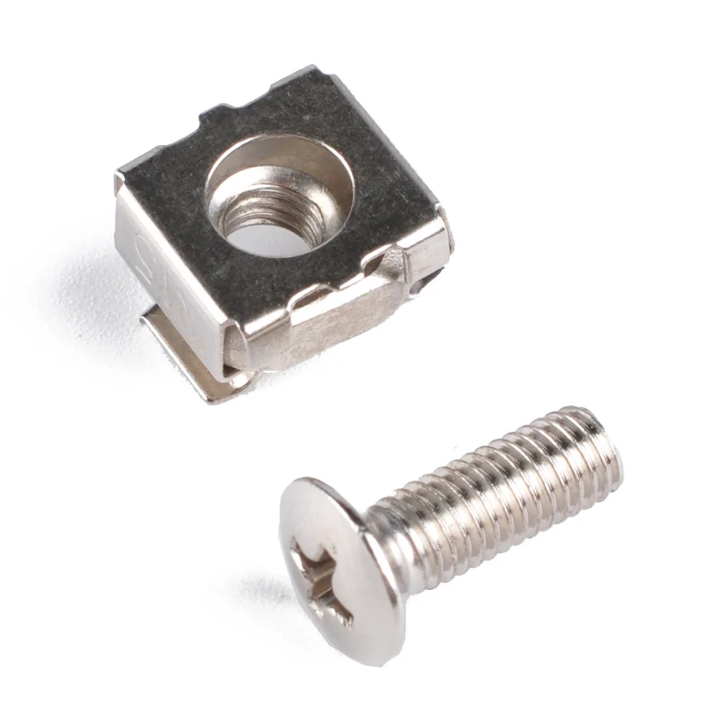 2Set Square Hole Cage Nuts Mounting Screws M6x20 for Server Rack Cabinet Rustproof Durable Cage Nuts and Screw 
2Set Square Hole Cage Nuts Mounting Screws M6x20 for Server Rack Cabinet Rustproof Durable Cage Nuts and Screw