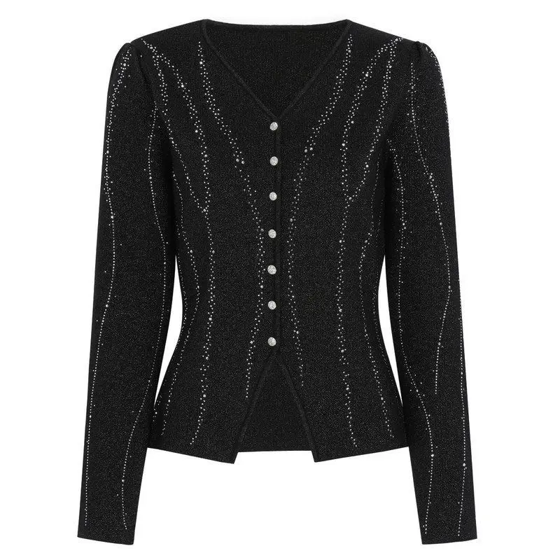 High Quality Fashionable Knitted Long Sleeve Women's Top Outerwear Shiny Thread Drill European Style Basic Design Spring Autumn
High Quality Fashionable Knitted Long Sleeve Women's Top Outerwear Shiny Thread Drill European Style Basic Design Spring Autumn