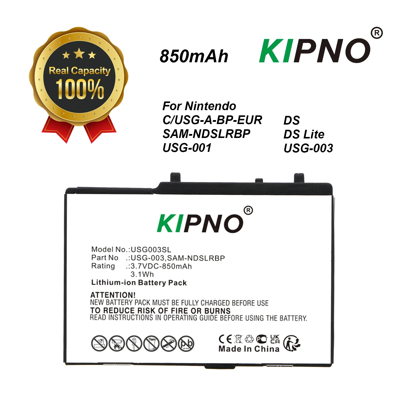 Game Console Battery 850mAh for Nintendo C/USG-A-BP-EUR SAM-NDSLRBP USG-001 USG-003 DS DS Lite
Game Console Battery 850mAh for Nintendo C/USG-A-BP-EUR SAM-NDSLRBP USG-001 USG-003 DS DS Lite