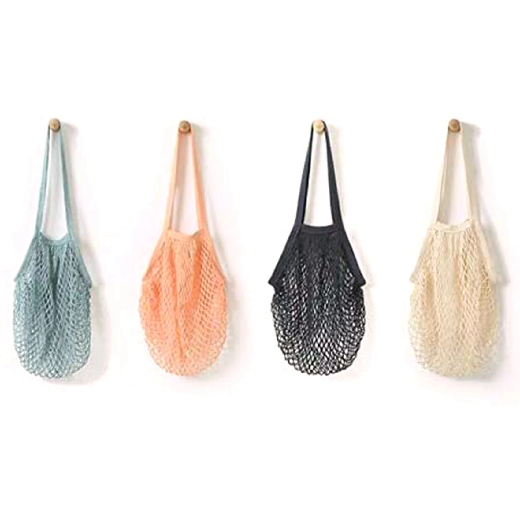 4-Piece Portable Reusable And Washable Cotton Mesh Bag, Fruit And Vegetable Bag, Long Handle Tote Bag 
4-Piece Portable Reusable And Washable Cotton Mesh Bag, Fruit And Vegetable Bag, Long Handle Tote Bag