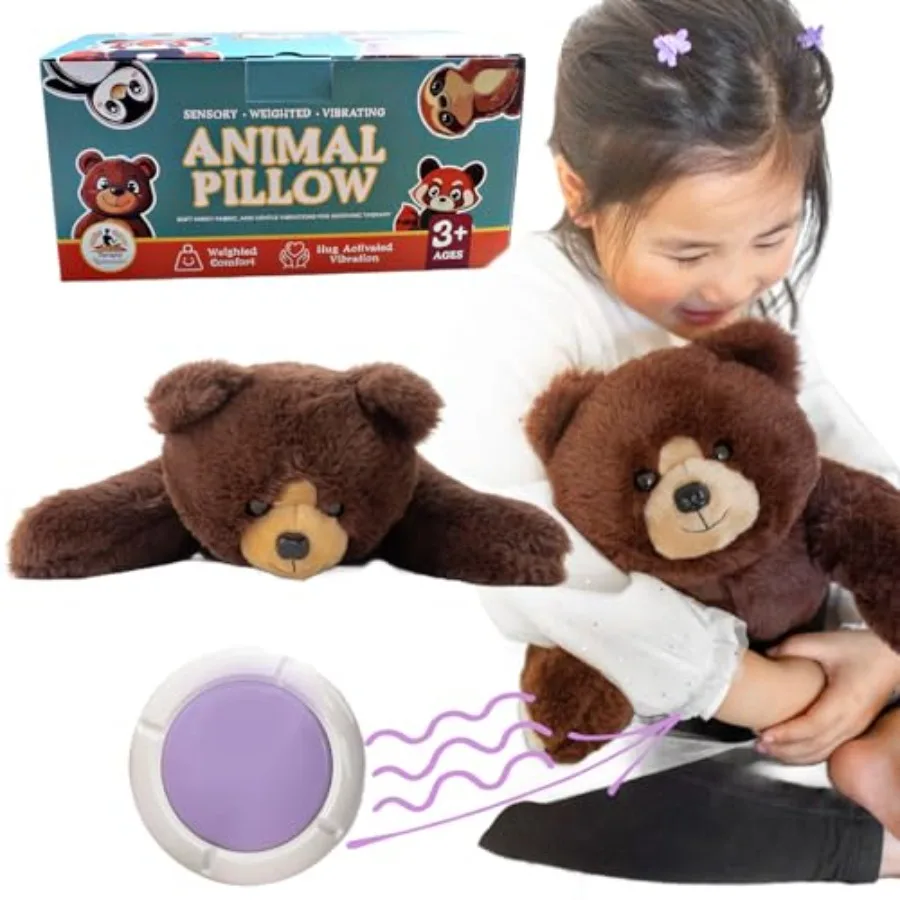 Bear Sensory Weighted Vibrating Pillow Pressure Activated for Adults Plush Minky Soft Size: 11 by 20 inches Pillow Animal Calmi
Bear Sensory Weighted Vibrating Pillow Pressure Activated for Adults Plush Minky Soft Size: 11 by 20 inches Pillow Animal Calmi