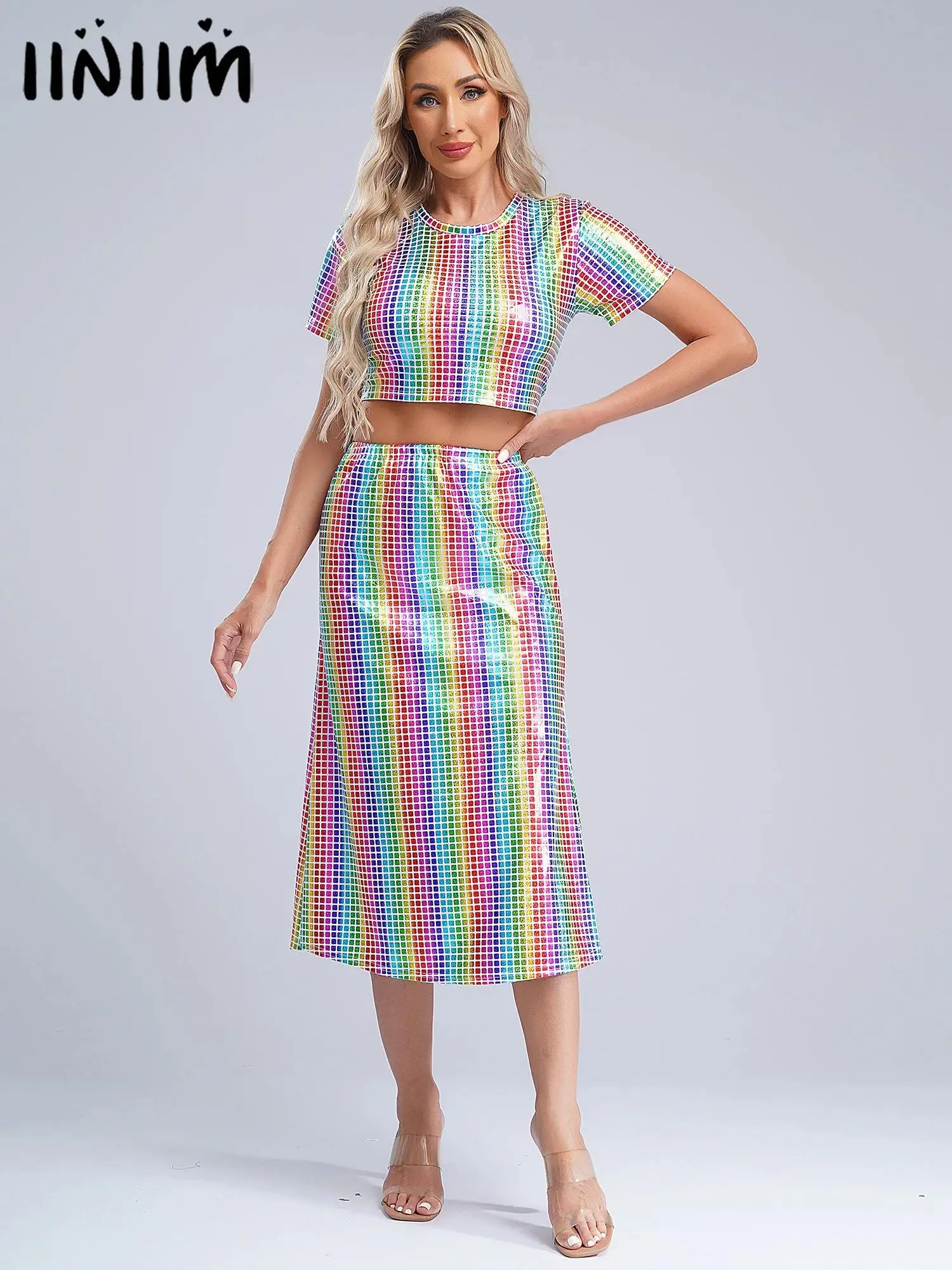Women Casual Streetwear Two Piece Dress Set Ladies Metallic Plaid Crop Top and Fishtail Skirt Mathing Suit Birthday Club Outfits
Women Casual Streetwear Two Piece Dress Set Ladies Metallic Plaid Crop Top and Fishtail Skirt Mathing Suit Birthday Club Outfits