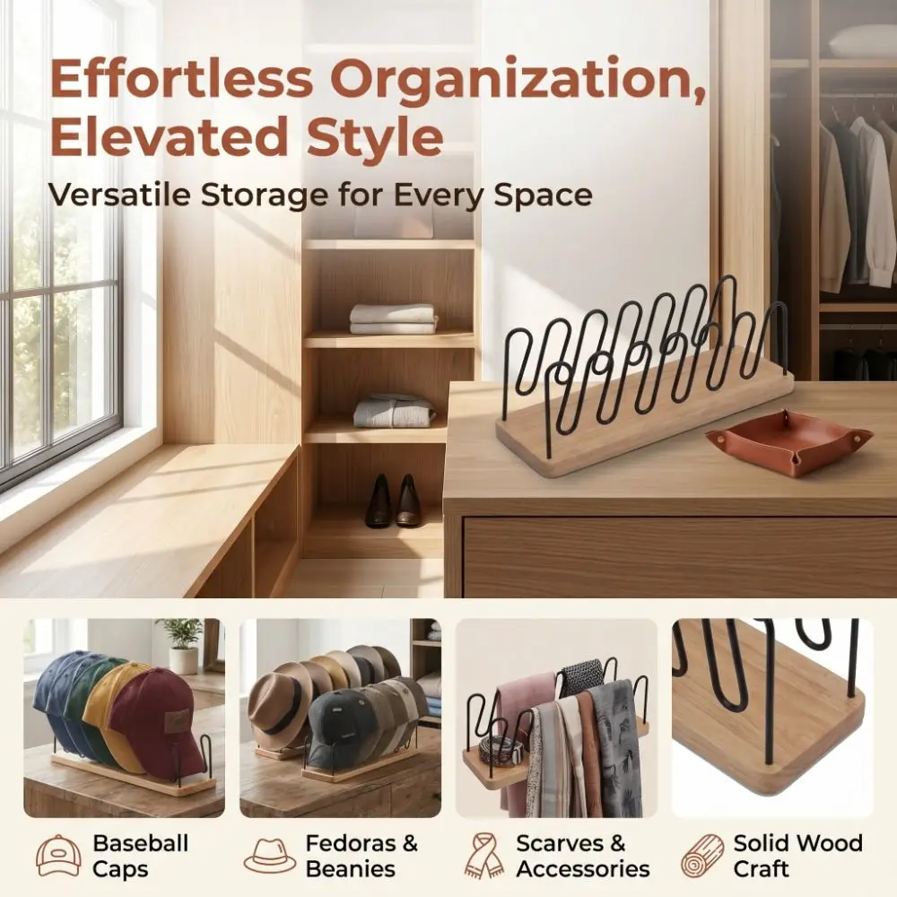 Storage Tool Space Saving Wooden Hat Rack Compact Durable Hat Display Rack Simplism Cap Storage Hat Storage Rack Bedroom
Storage Tool Space Saving Wooden Hat Rack Compact Durable Hat Display Rack Simplism Cap Storage Hat Storage Rack Bedroom